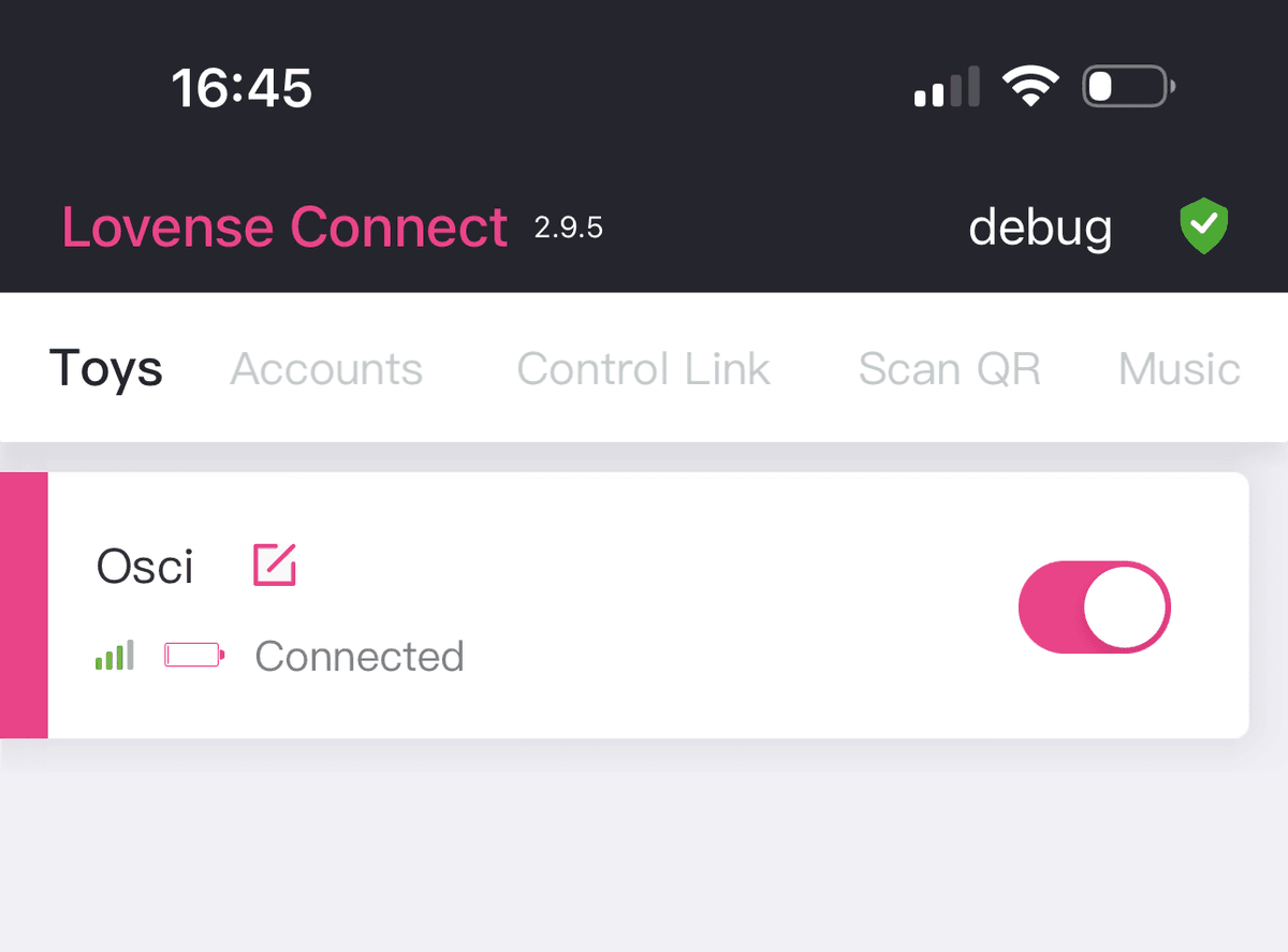 Toy Connection Status